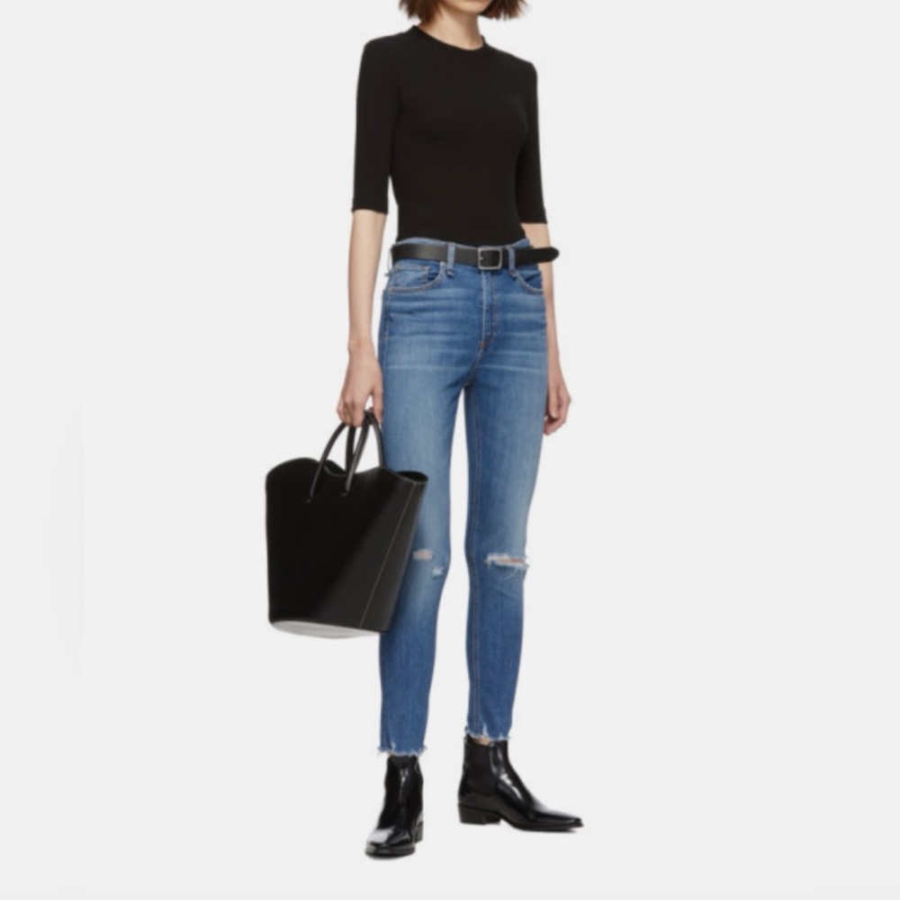Rag & Bone Nina High Rise Ankle Skinny Jeans In Vernon Holes